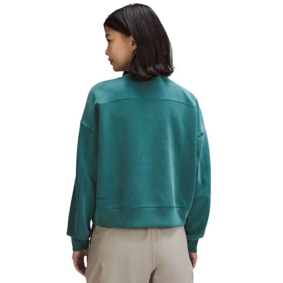 Lululemon Softstreme Perfectly Oversized Cropped Crew Storm Teal - Picture 5 of 9